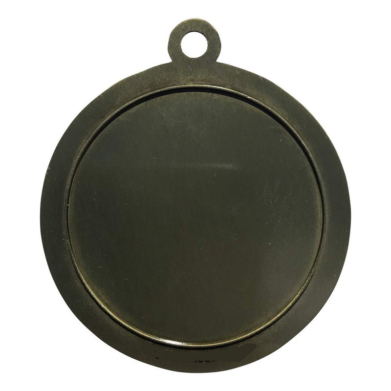 Express Medals 10 Pack of 2-1/2 inch Diameter Die-Cast Metal Antique Gold DIY Blank Insert Star Medals and Attached Red White and Blue Neck Ribbons. - Image 2